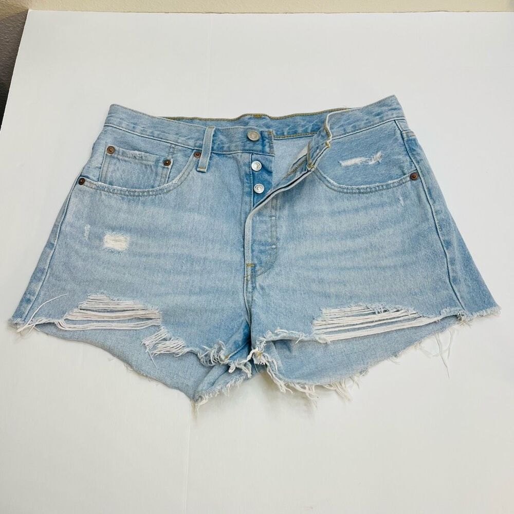 Levi’s 501 Cut Off Jean Shorts Size 30 - Picture 10 of 10